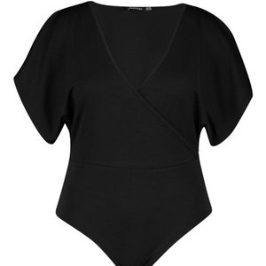 Plus Wrap Short Sleeve Bodysuit